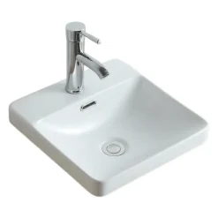 Mob-In Vasque semi encastrée carrée en céramique blanche 37cm* Vasque À Encastrer