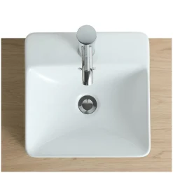 Mob-In Vasque semi encastrée carrée en céramique blanche 37cm* Vasque À Encastrer