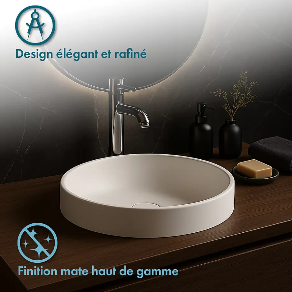 Ambra Vasque semi-encastrée 40 cm en Solid surface - Lucia* Vasque À Encastrer