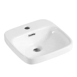 Homesight Vasque semi-encastrée carrée céramique blanc Carla