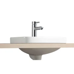 Homesight Vasque semi-encastrée carrée céramique blanc Carla