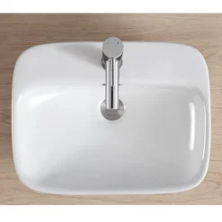 Homesight Vasque semi-encastrée rectangulaire céramique blanc Carla* Vasque À Encastrer