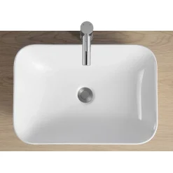 Homesight Vasque semi-encastrée rectangulaire céramique blanc Theodor* Vasque À Encastrer