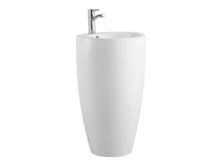 Vente-unique Vasque sur pied cylindrique blanche - D50 x H83 cm - MILOS II* Lavabo