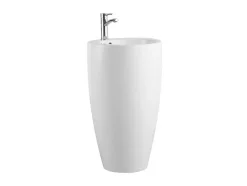 Vente-unique Vasque sur pied cylindrique blanche - D50 x H83 cm - MILOS II* Lavabo