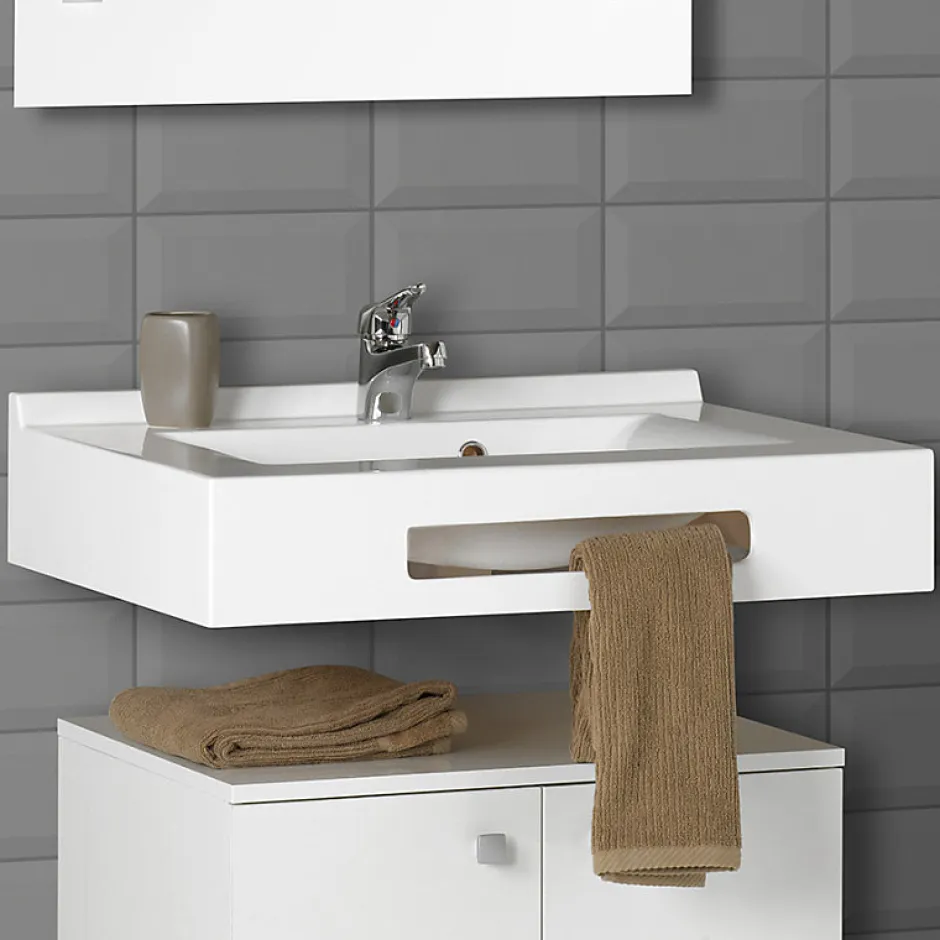 Cuisibane Vasque suspendue carrée EVIDENCE 70 cm - blanc