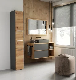 Topeshop VERONA - Armoire de salle de bains - 170x30x30 cm - Meuble colonne de rangement SDB