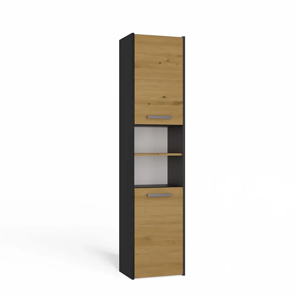 Topeshop VERONA - Armoire de salle de bains - 170x40x30 cm - Meuble colonne de rangement SDB