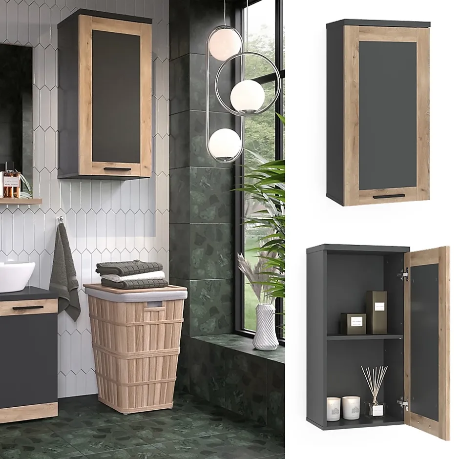Vicco Armoire de salle de bain Anthracite/Viking Oak 40.3x79.6cm
