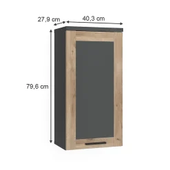 Vicco Armoire de salle de bain Anthracite/Viking Oak 40.3x79.6cm