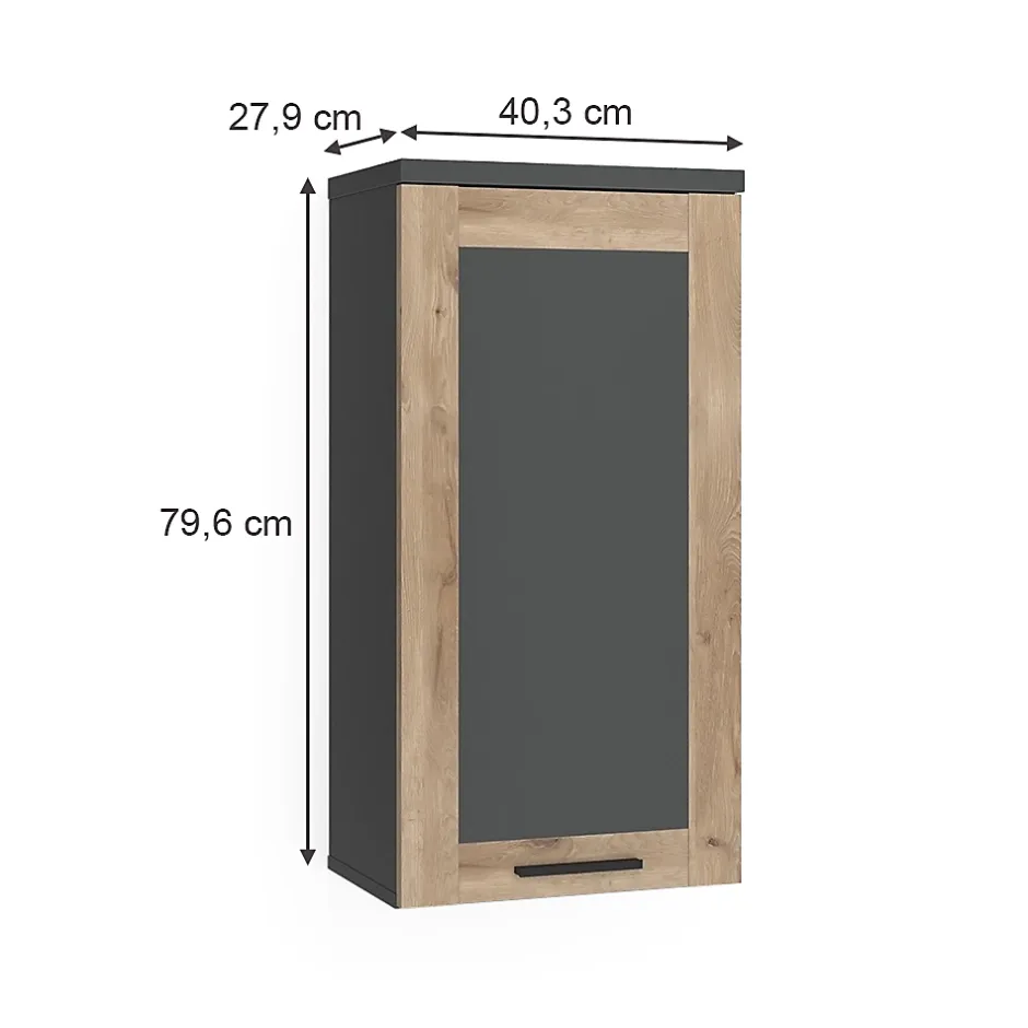 Vicco Armoire de salle de bain Anthracite/Viking Oak 40.3x79.6cm