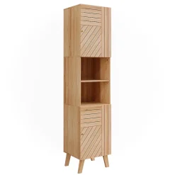 Vicco Armoire de salle de bain Bambou 40x177cm avec 2 portes* Colonne De Salle De Bains