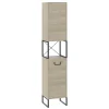 Vicco Armoire de salle de bain Chêne/noir 36x185cm avec 2 portes