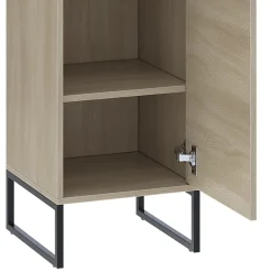 Vicco Armoire de salle de bain Chêne/noir 36x185cm avec 2 portes