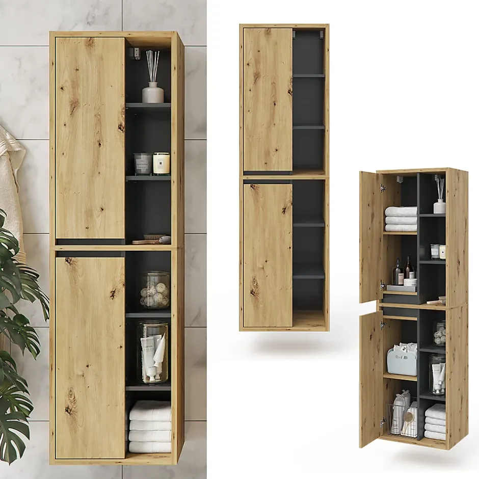 Vicco Armoire de salle de bain Chêne Artisan 50x170cm* Colonne De Salle De Bains