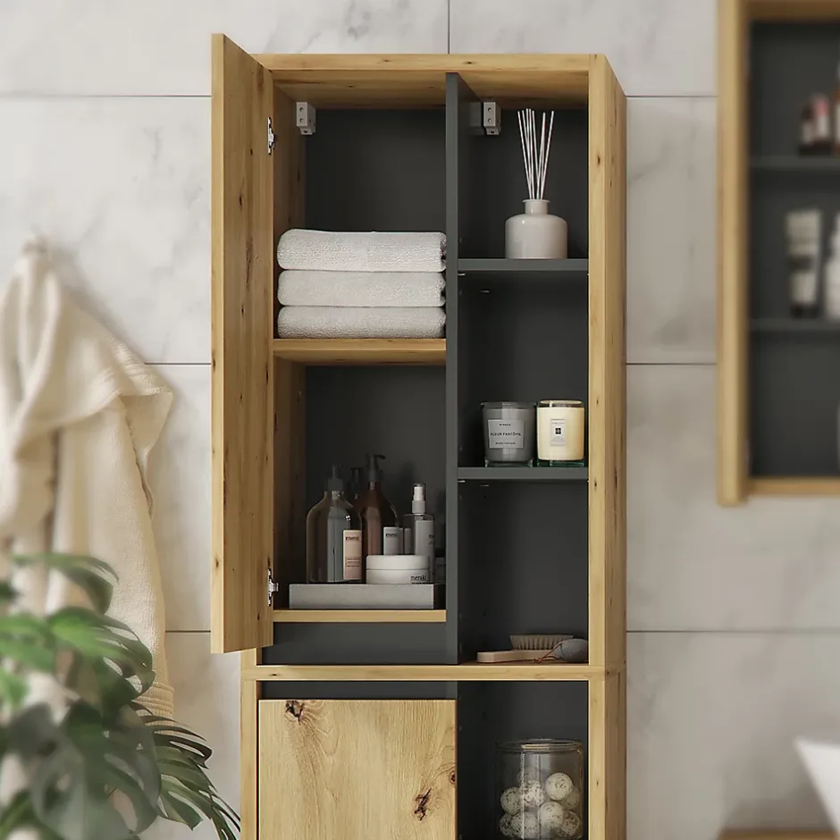 Vicco Armoire de salle de bain Chêne Artisan 50x170cm* Colonne De Salle De Bains