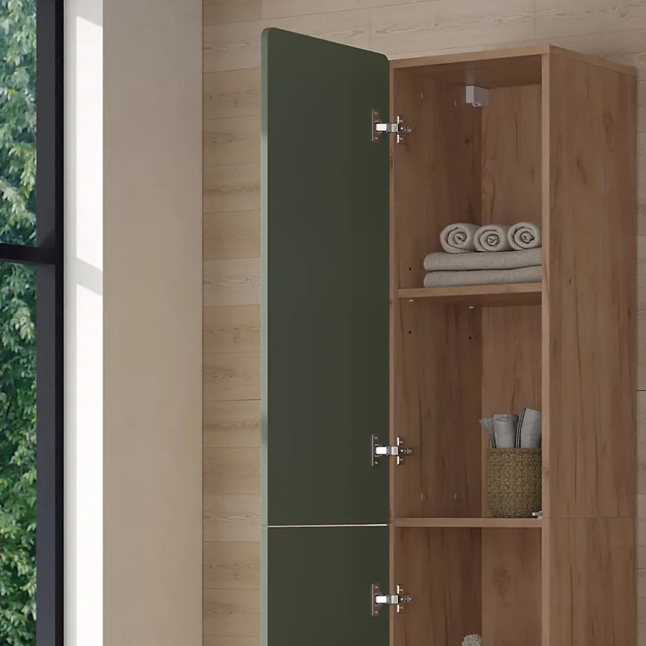 Vicco Armoire de salle de bain Vert/force de lor Chêne 36.6x171.6cm