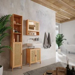 Vicco Armoire de salle de bain Bambou 30x170cm* Colonne De Salle De Bains