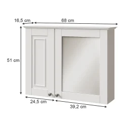 Vicco Armoire de toilette Blanc 68x51cm