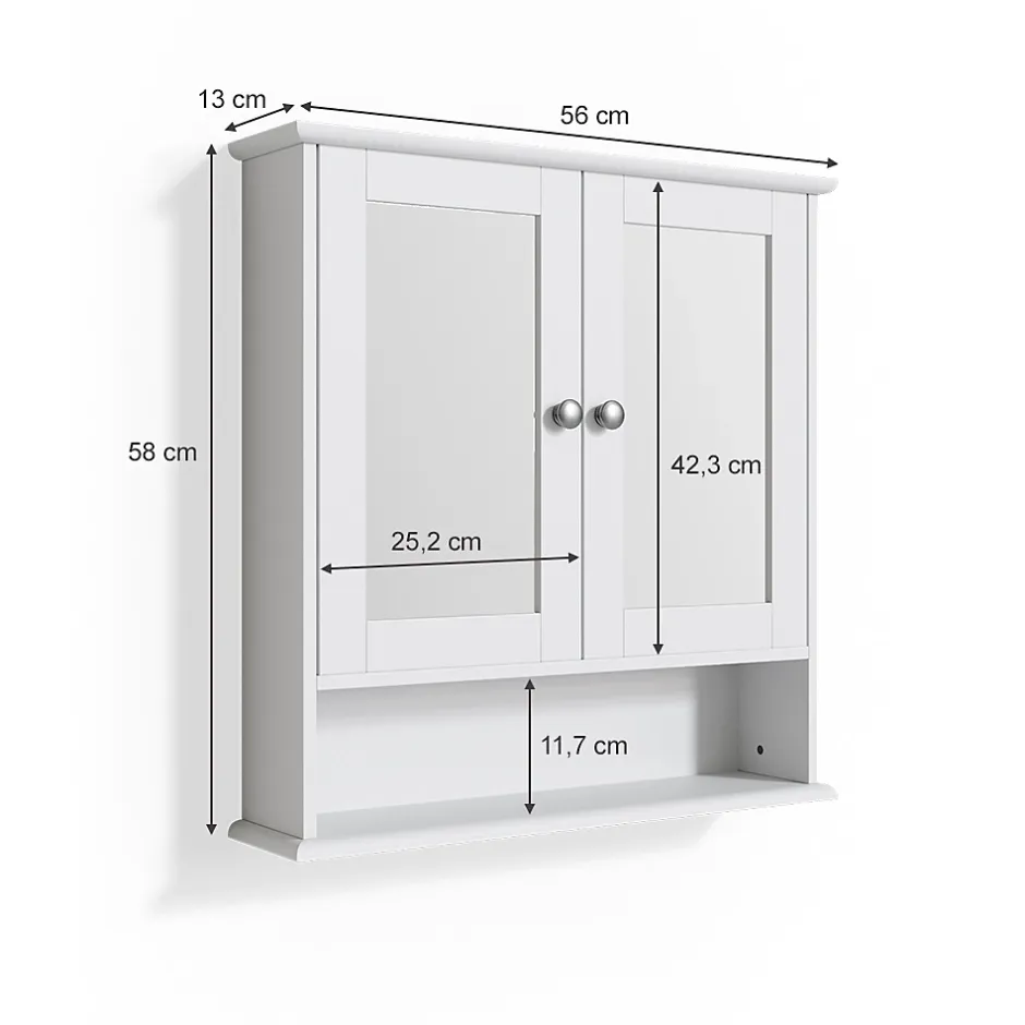 Vicco Armoire de toilette Blanc 56x58cm