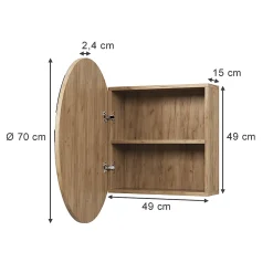 Vicco Armoire de toilette Chêne de force doré 70x70cm avec 2 compartiments* Armoire De Toilette