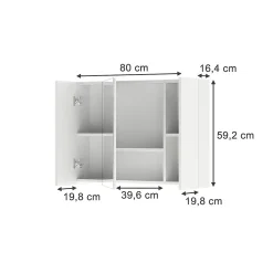 Vicco Armoire de toilette Blanc 80x59.2cm avec des étagères