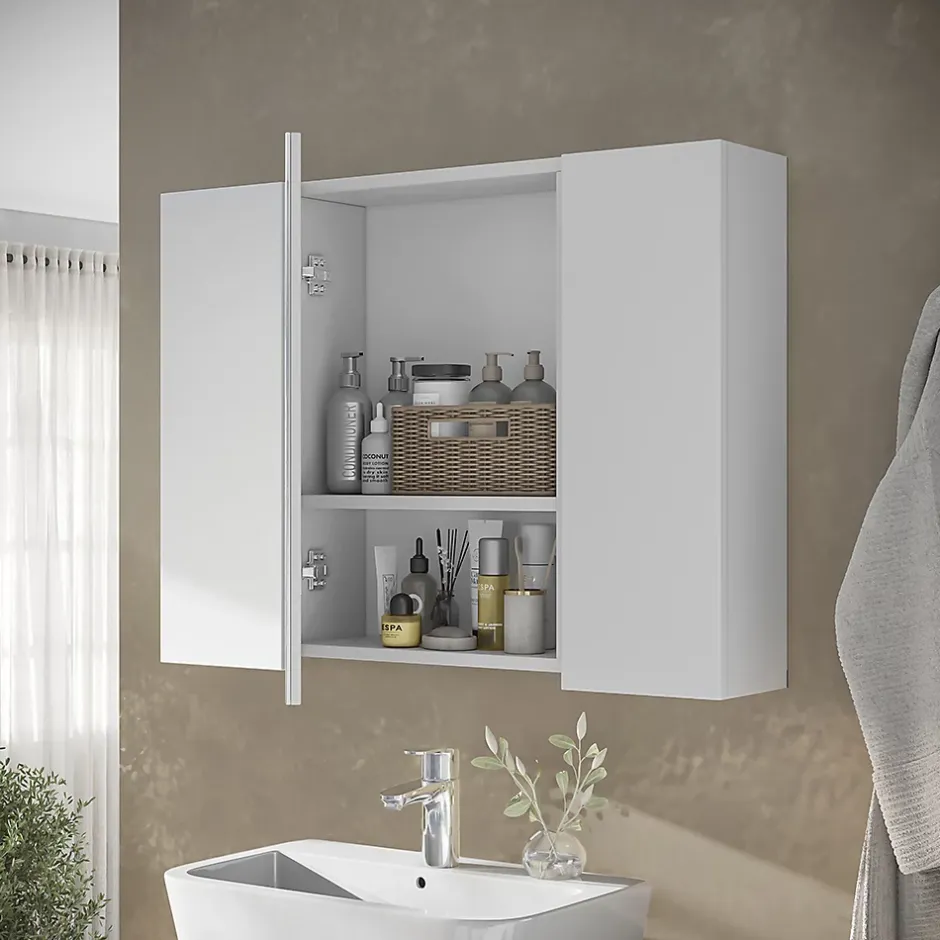 Vicco Armoire de toilette Blanc 80x59.2cm avec des étagères