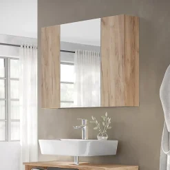 Vicco Armoire de toilette Chêne de force doré 80x59.2cm avec des étagères* Armoire De Toilette