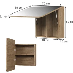 Vicco Armoire de toilette Chêne de force doré 70x50cm avec des étagères