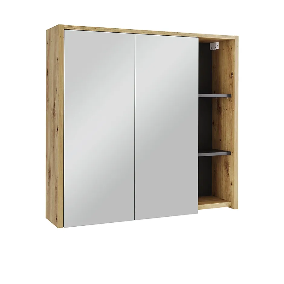 Vicco Armoire de toilette Artisan/gris 80x75cm avec des étagères ouvertes* Armoire De Toilette