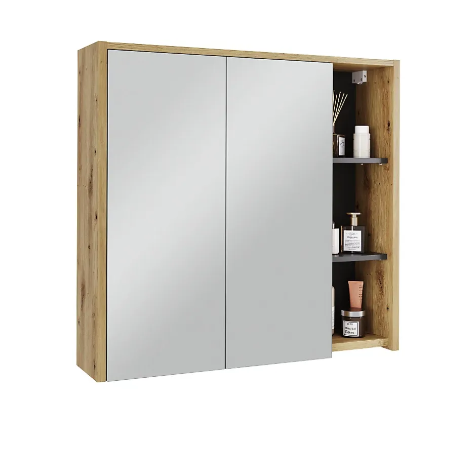 Vicco Armoire de toilette Artisan/gris 80x75cm avec des étagères ouvertes* Armoire De Toilette