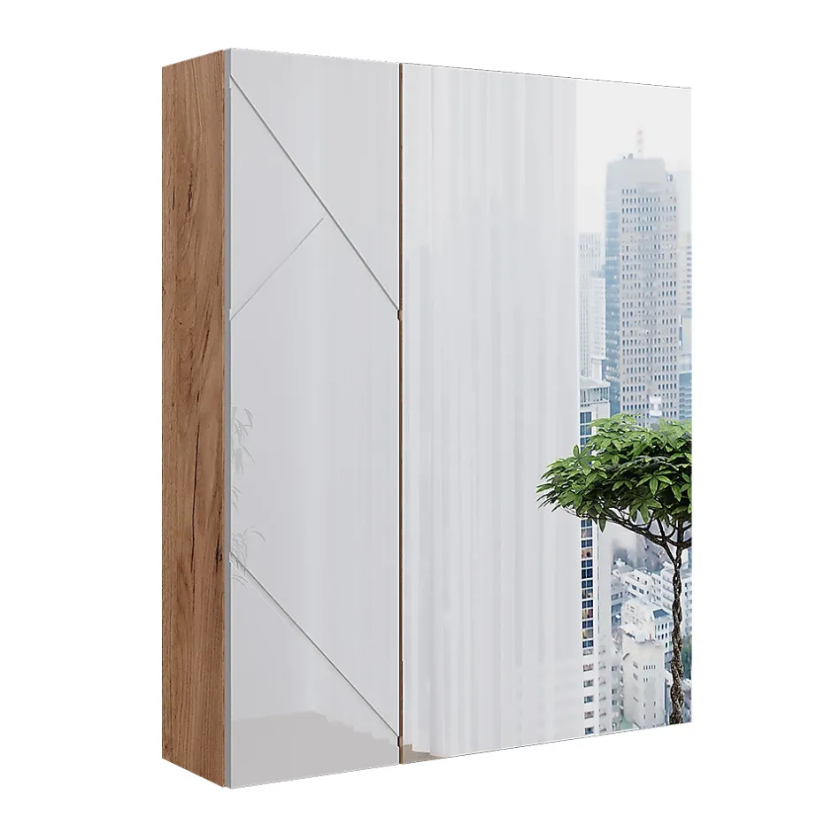 Vicco Armoire de toilette Chêne doré/blanc brillant 60x75cm* Armoire De Toilette