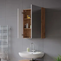 Vicco Armoire de toilette Chêne doré/blanc brillant 60x75cm* Armoire De Toilette