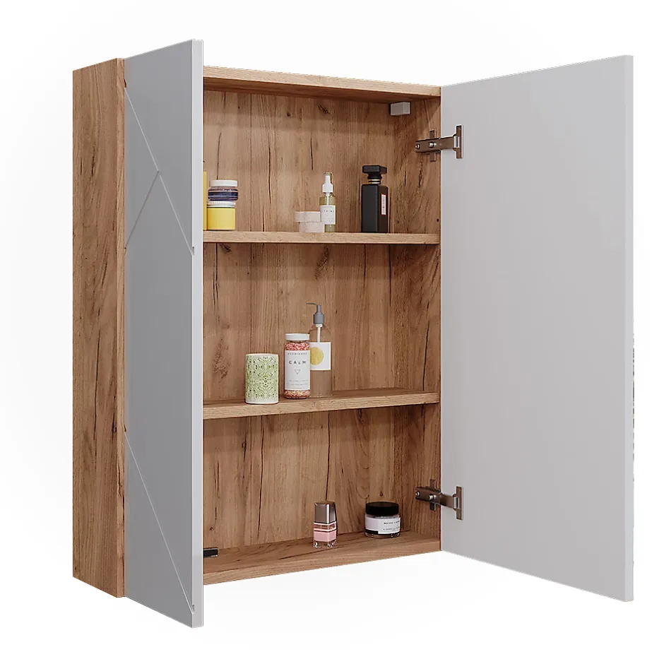 Vicco Armoire de toilette Chêne doré/blanc brillant 60x75cm* Armoire De Toilette
