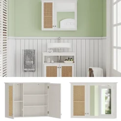 Vicco Armoire de toilette Blanc 68x49cm avec 2 portes