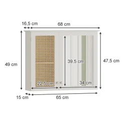 Vicco Armoire de toilette Blanc 68x49cm avec 2 portes