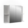 Vicco Armoire de toilette blanc/blanc brillant 100x75cm avec 2 portes* Armoire De Toilette