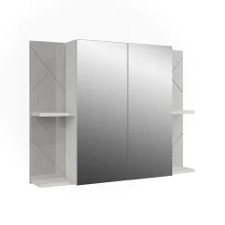 Vicco Armoire de toilette blanc/blanc brillant 100x75cm avec 2 portes* Armoire De Toilette