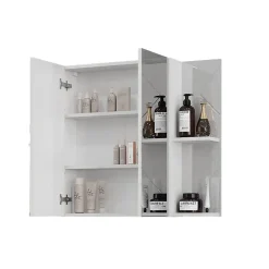 Vicco Armoire de toilette blanc/blanc brillant 100x75cm avec 2 portes* Armoire De Toilette