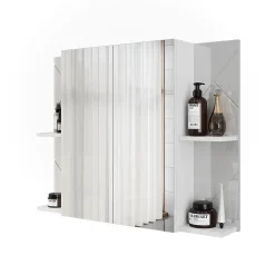 Vicco Armoire de toilette blanc/blanc brillant 100x75cm avec 2 portes* Armoire De Toilette