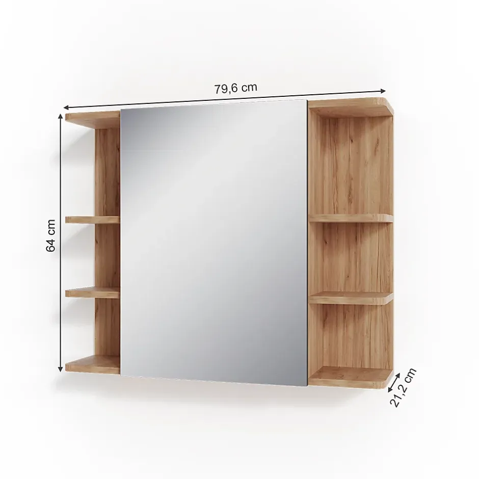 Vicco Armoire de toilette Chêne de force doré 79.6x64cm