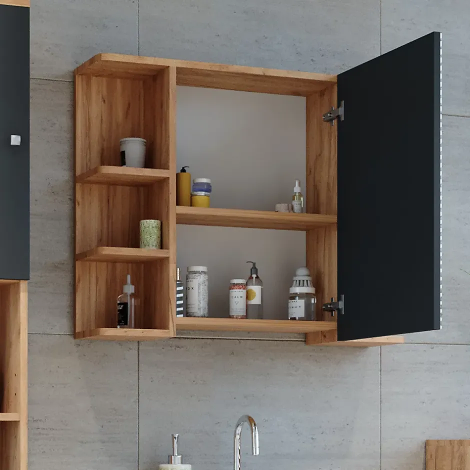 Vicco Armoire de toilette Chêne de force doré 79.6x64cm