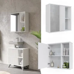 Vicco Armoire de toilette Blanc 60x60cm* Armoire De Toilette
