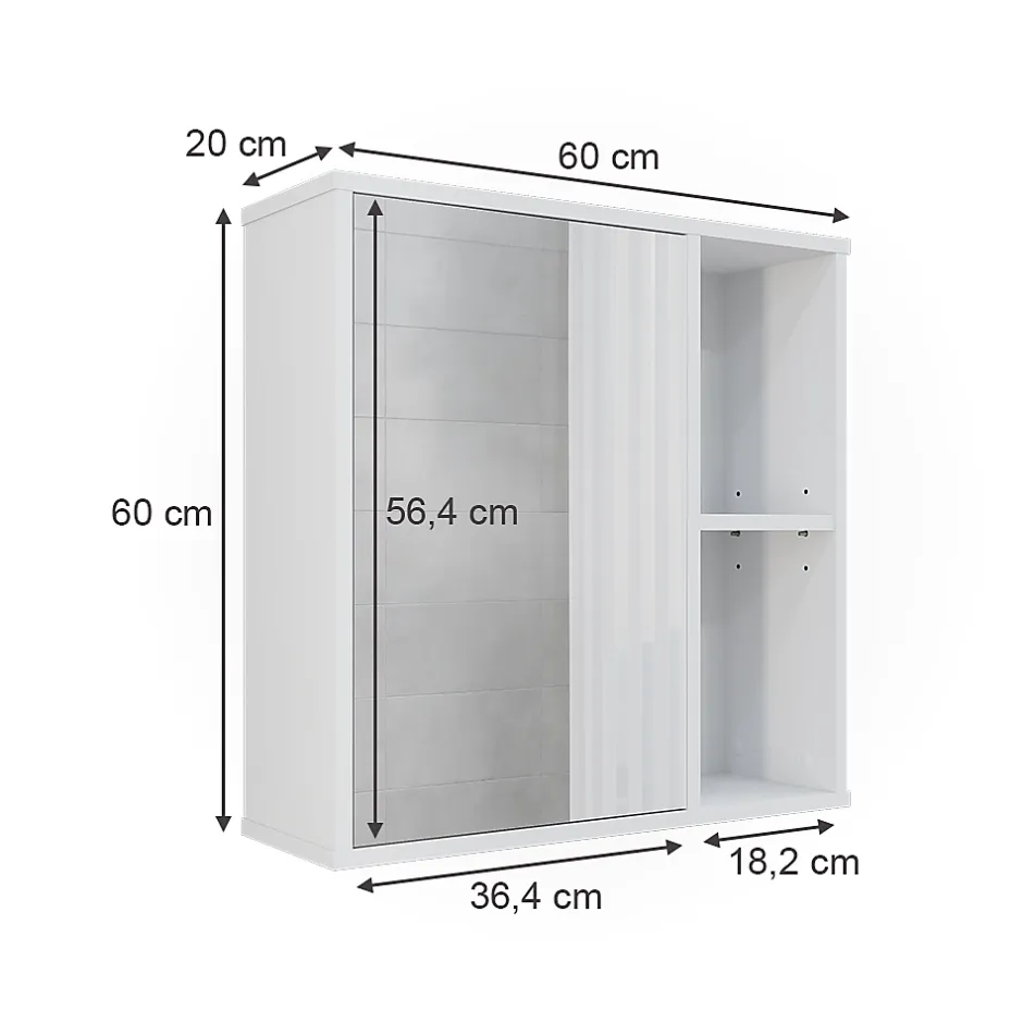 Vicco Armoire de toilette Blanc 60x60cm* Armoire De Toilette