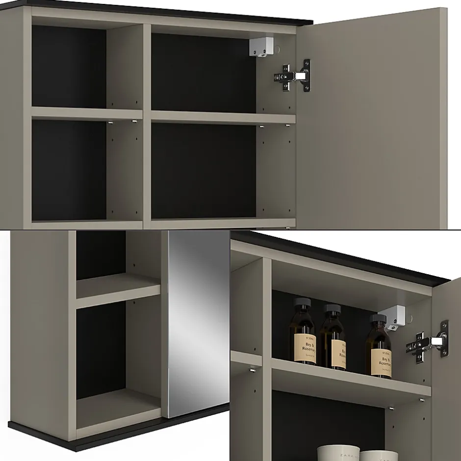 Vicco Armoire de toilette Grège 60x60cm avec miroir* Armoire De Toilette