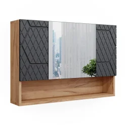 Vicco Armoire de toilette Anthracite avec structure en nid dabeille 80.1x55cm* Armoire De Toilette