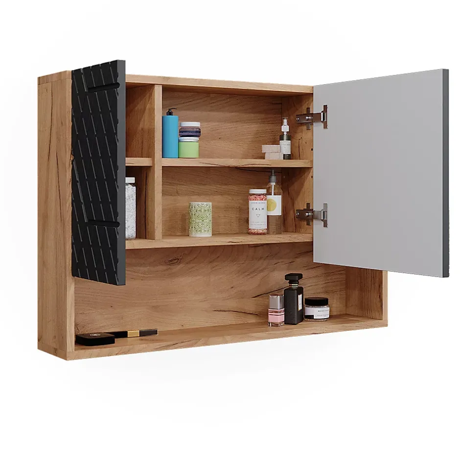 Vicco Armoire de toilette Anthracite avec structure en nid dabeille 80.1x55cm* Armoire De Toilette