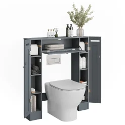 Vicco Armoire de toilette Gris 89x99cm avec 2 distributeurs de papier toilette