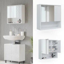 Vicco Armoire de toilette Blanc 54x53cm