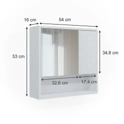 Vicco Armoire de toilette Blanc 54x53cm